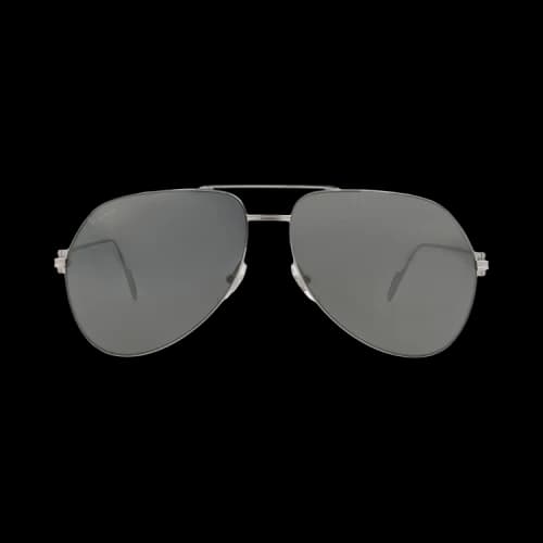 Cartier Aviator-Frame Metal Sunglasses 'Ruthenium/Grey'