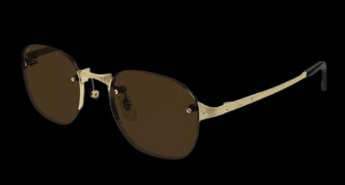 Cartier Santos De Cartier Sunglasses Brown/Shiny Gold (CT0436S-004)