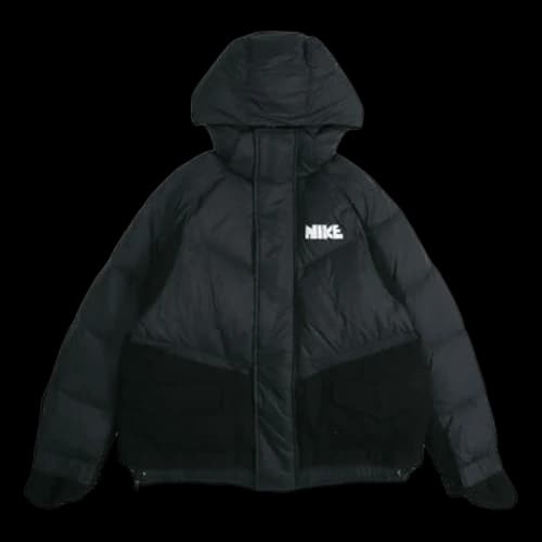 Nike x sacai Loose Splicing hooded Down Jacket 'Black'