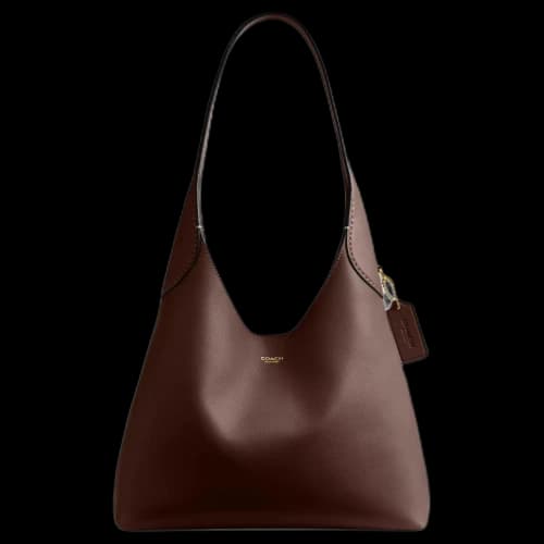 COACH Brooklyn Grain Leather Hobo Bag, Handbag, Shoulder Bag Small Women's Maple Brown