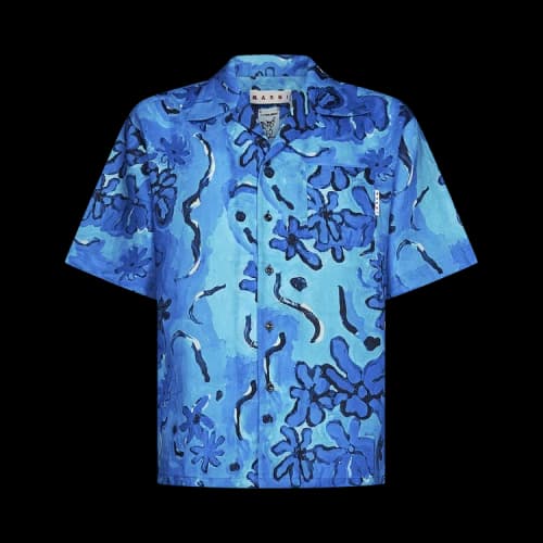Marni Short-Sleeve Bowling Shirt 'Azure'