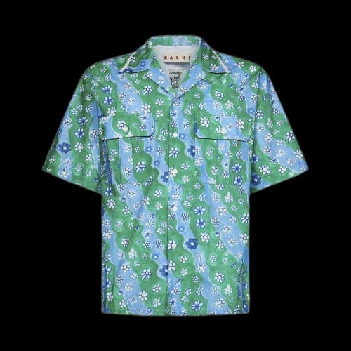 Marni Short-Sleeve Bowling Shirt 'Sea Foam'