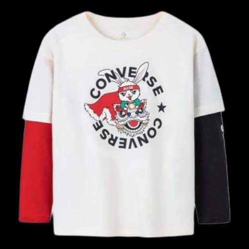 (PS) Converse Logo Rabbit Year Printed Long Sleeve T-shirt 'White Black Red'