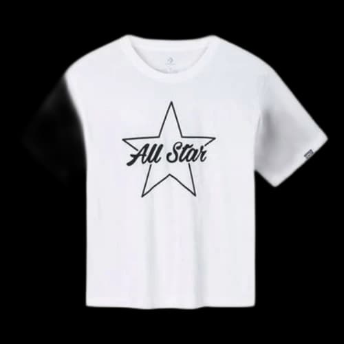 (GS) Converse Logo Printed T-Shirt 'White Black'