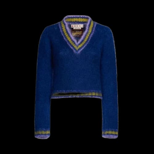 Marni Long-Sleeve V Neck Sweater 'Royal'