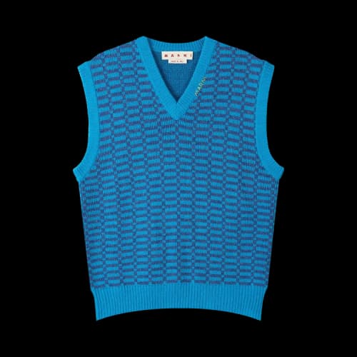 Marni V Neck Sweater Vest 'Blue'