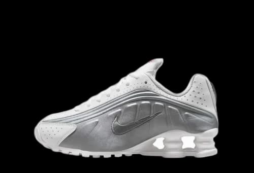 Nike Shox R4 White Bright Crimson Metallic Silver (GS)