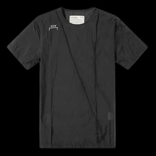 A-COLD-WALL* Crinkle Nylon Tee Shoulder logo Short Sleeve Black