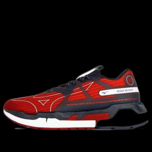 Mizuno PI Knit Low Top Running Shoes Black/Red