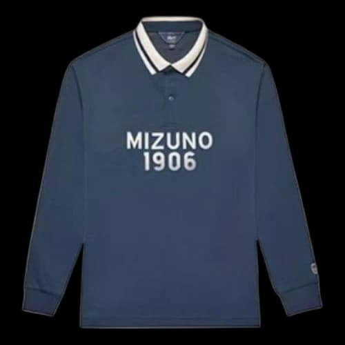 Mizuno Heritage Long Sleeve Polo Shirt 'Navy'