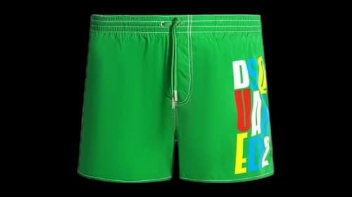 Dsquared2 Multi-Colour Block Logo Swim Shorts Green