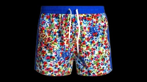 Dsquared2 Floral Design Swim Shorts Blue