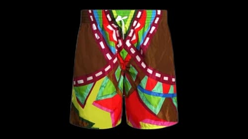 Dsquared2 Colourful Abstract Design Swim Shorts Brown