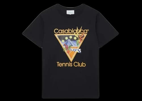 Casablanca Tennis Club Icon Cotton T-shirt Black