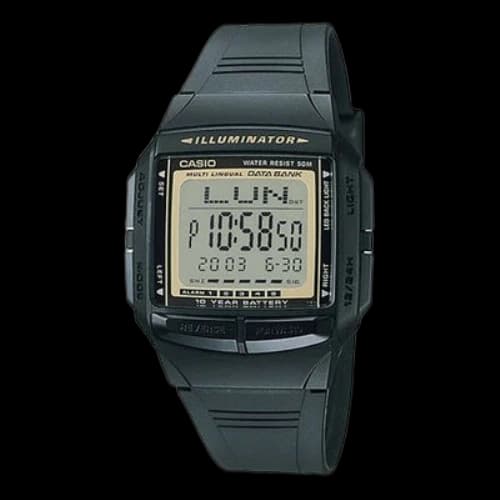 CASIO EDIFICE Series Gold Color Classic Retro Small Rubber DB-36-9AV Mens Black Digital
