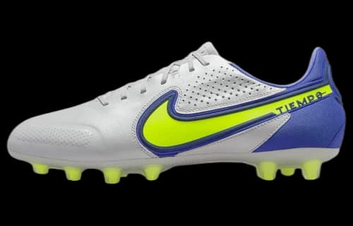 Nike Tiempo Legend 9 Elite HG Hard Ground Low-Top Soccer Shoes Grey/Blue/Green