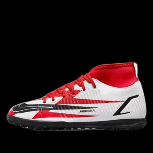 (GS) Nike JR Mercurial Superfly 8 Club CR7 TF 'White Red'