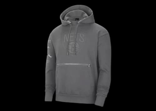 Jordan NBA Brooklyn Nets Courtside Statement Hoodie Grey