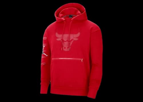 Jordan NBA Chicago Bulls Courtside Fleece Pullover Hoodie Red