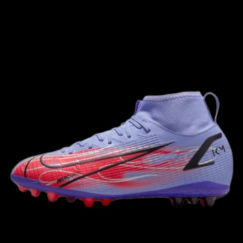 (GS) Nike Mercurial Superfly 8 Academy KM AG High-Top Soccer Shoes 'Purple Orange'