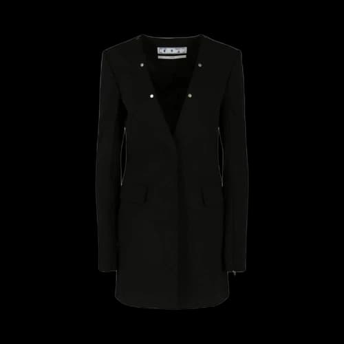 Off-White Light Wool Snap Blazer Dress 'Black'