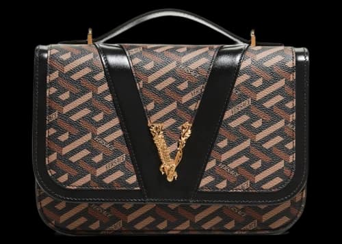 Versace Virtus Greca Medallion Shoulder Bag Black/Multi