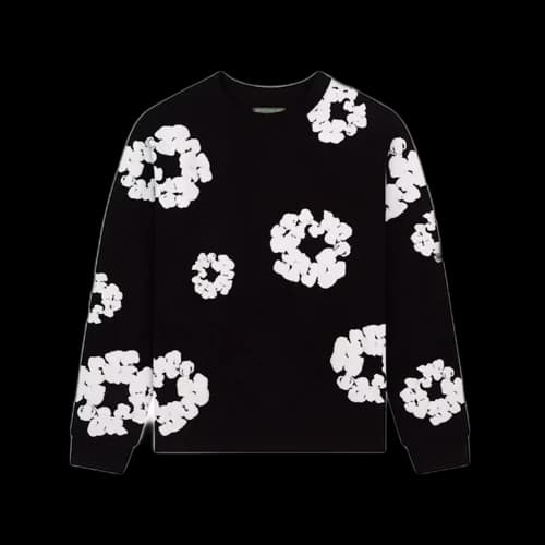 Denim Tears Long Sleeve Cotton Wreath T-shirt Black