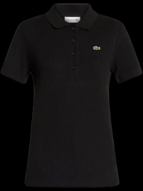Lacoste Slim Fit L.12.D Ribbed Cotton Polo Shirt Black
