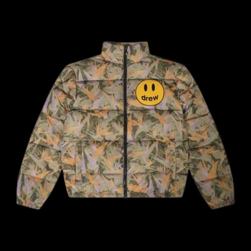 drew house zip up puffer drew camo
