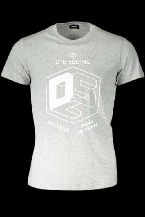 Diesel Cotton Men's T-Shirt Gray - DI2455263