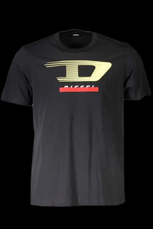 Diesel Cotton Men's T-Shirt Black - DI2455269