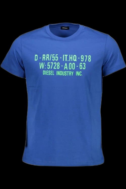 Diesel Cotton Men's T-Shirt Blue - DI2461379