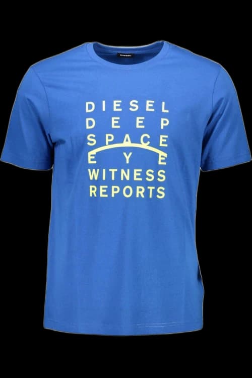 Diesel Cotton Men's T-Shirt Blue - DI2461395
