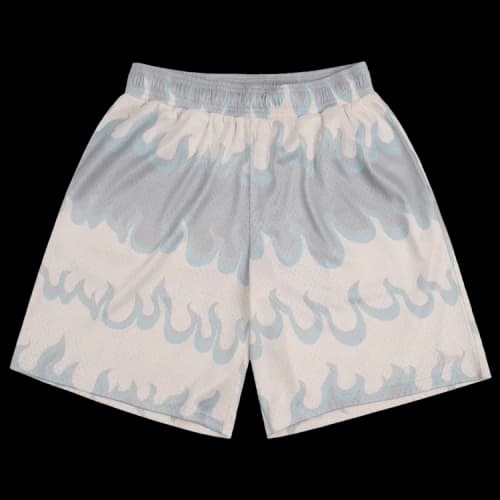 Dime Space Flame Mesh Shorts 'White'