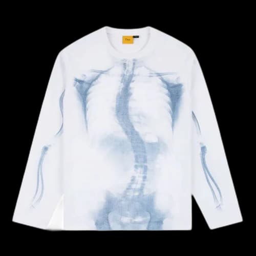 Dime Wave Bones Terry Long-Sleeve Shirt 'White'