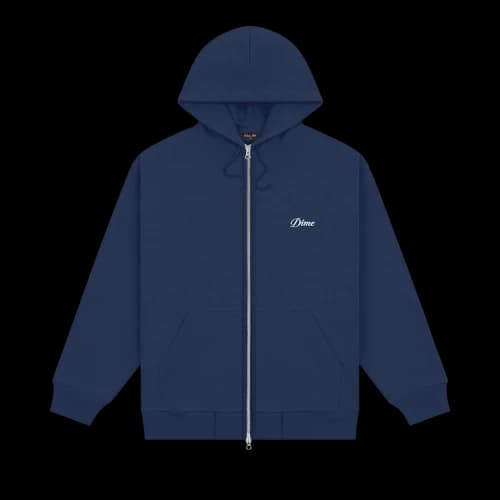 Dime Cursive Zip Hoodie 'Navy'