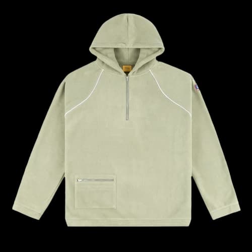 Dime Polar Fleece Half Zip Hoodie 'Light Army'