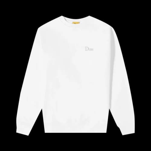 Dime Classic Small Logo Crewneck 'White'