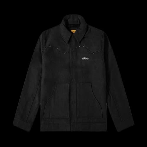 Dime Studded Wool Bomber 'Black'