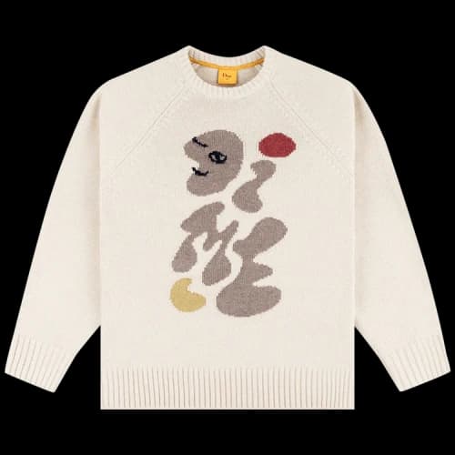 Dime Letterman Knit Sweater 'Cream'