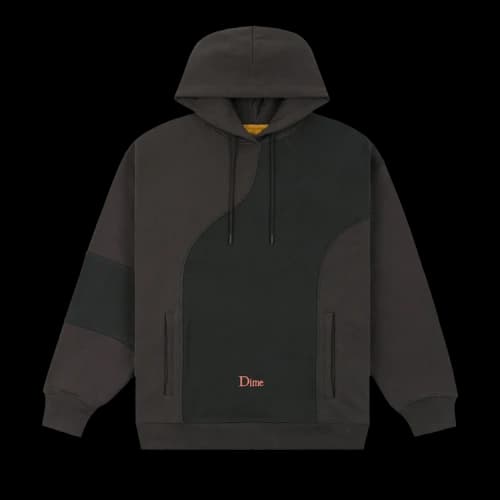 Dime Ribbed Panel Hoodie 'Black'