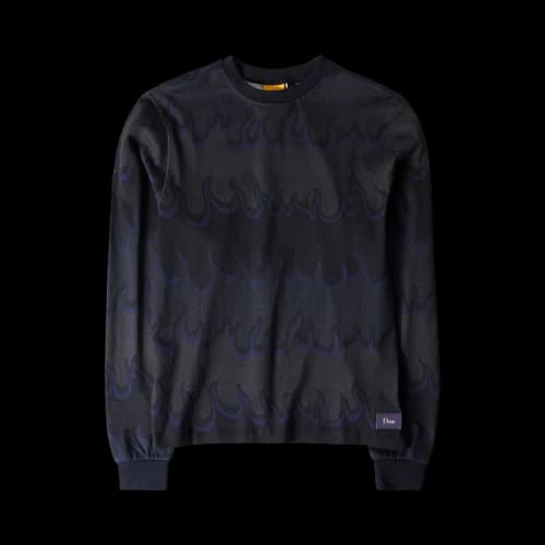 Dime Space Flame Long-Sleeve Shirt 'Black'
