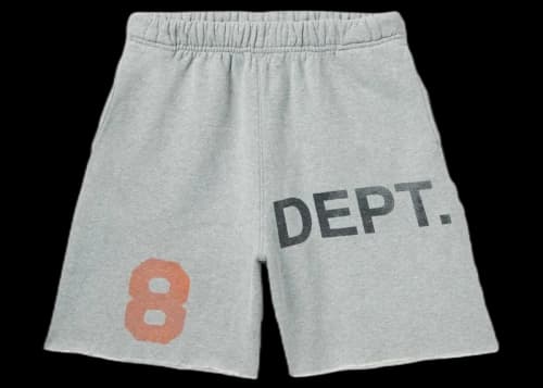 Gallery Dept. Wide-Leg Printed Distressed Cotton-Jersey Shorts Grey