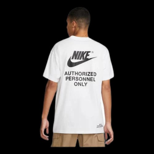 Nike Back Brand Logo Printing Round Neck Short Sleeve White T-Shirt
