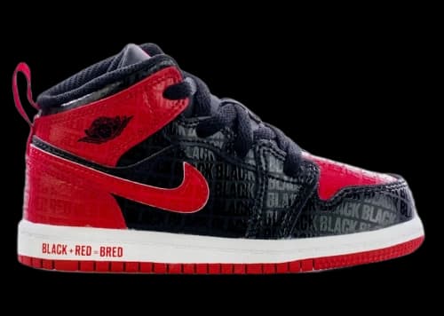 Jordan 1 Mid Black + Red = Bred (TD)