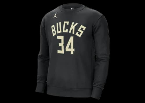 Jordan NBA Milwaukee Bucks Giannis Antetokounpo Fleece Loose Fit Sweatshirt Black