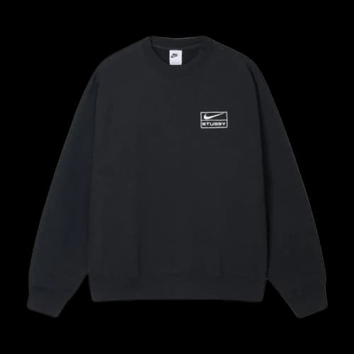 Stussy x Nike Acid Wash Fleece Crew 'Black'