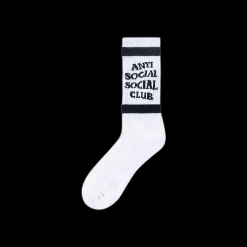 Anti Social Social Club Down The Tube Socks 'White/Black'