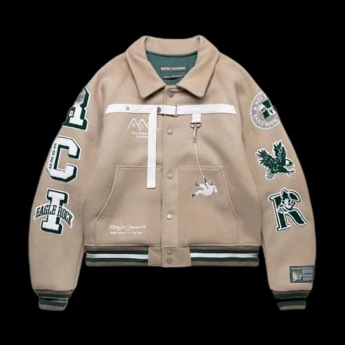 Reese Cooper Research Division Wool Varsity Jacket 'Stone'