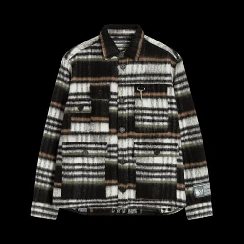 Reese Cooper Brushed Wool Flannel Shirt 'Black'
